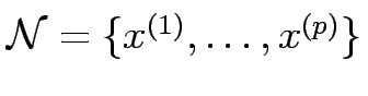 $ \mathcal{N}=\{ x^{(1)}, \ldots, x^{(p)}\}$